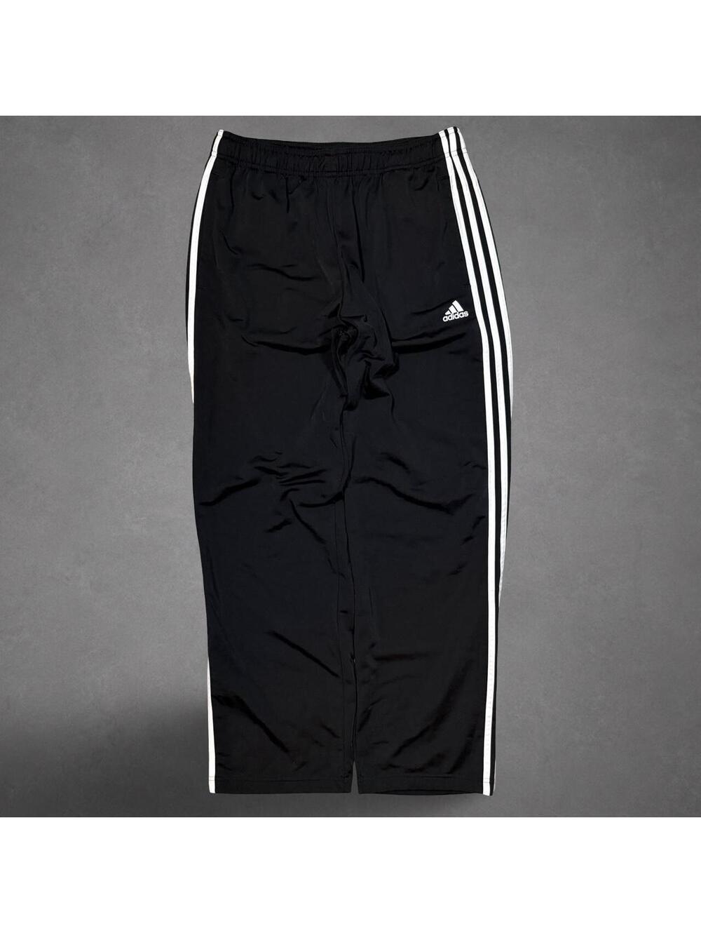 Adidas Black 3 Stripe Track Pants Large